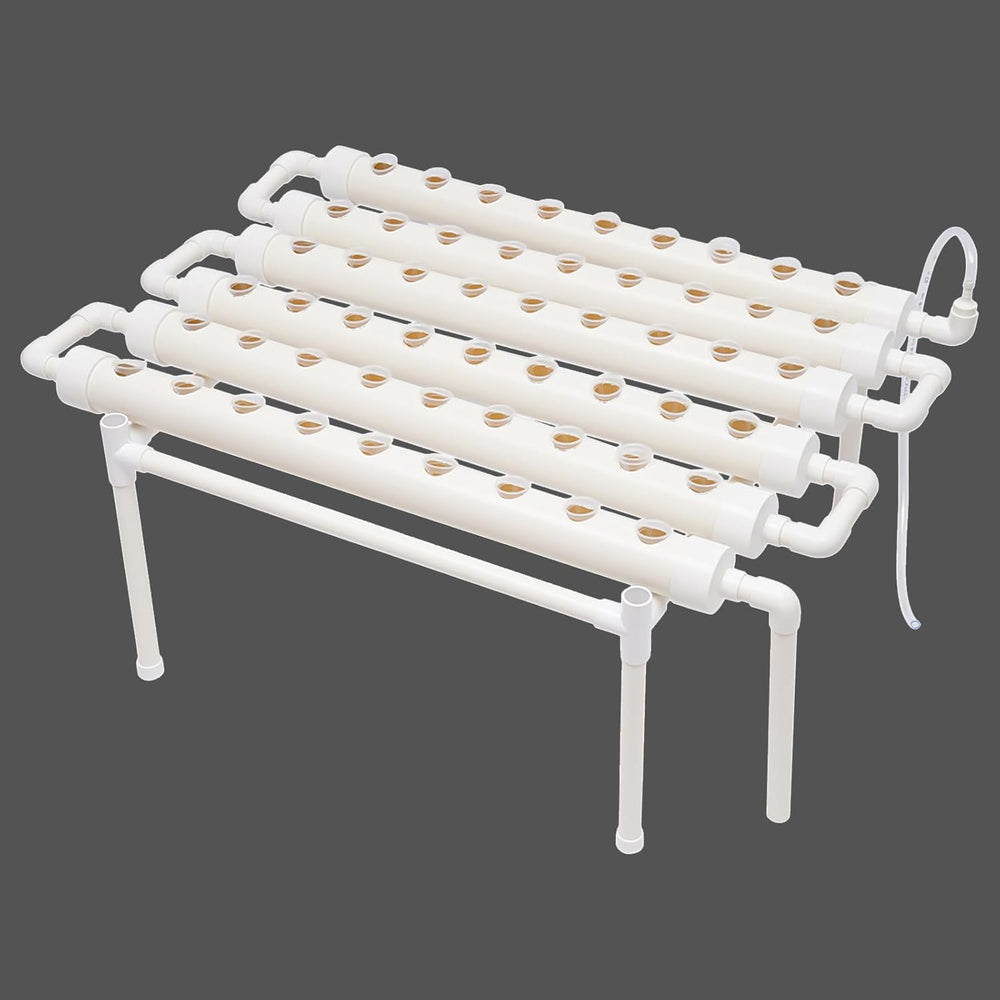 1-lagiges Hydrokultur-Anbauset mit 54 Pflanzgefäßen, erdlose PVC-Pflanzenanbausysteme mit Wasserpumpe, Hydrokultur-Anbausets für den Anbau von Gemüse und Obst auf Balkonen, Gärten, Terrassen und Hinterhöfen