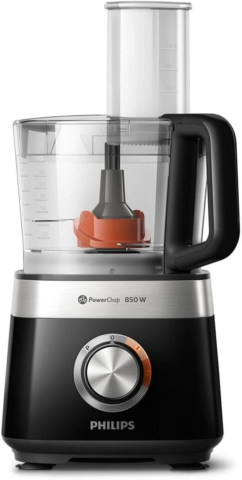 Philips Kompakte Küchenmaschine – 850 W, 31 Funktionen, 2,1-Liter-Behälter, Powerchop, Edelstahlklinge (HR7530/10) Kitchen Naty Shop 850 Watt, 29 Funktionen + Standmixeraufsatz