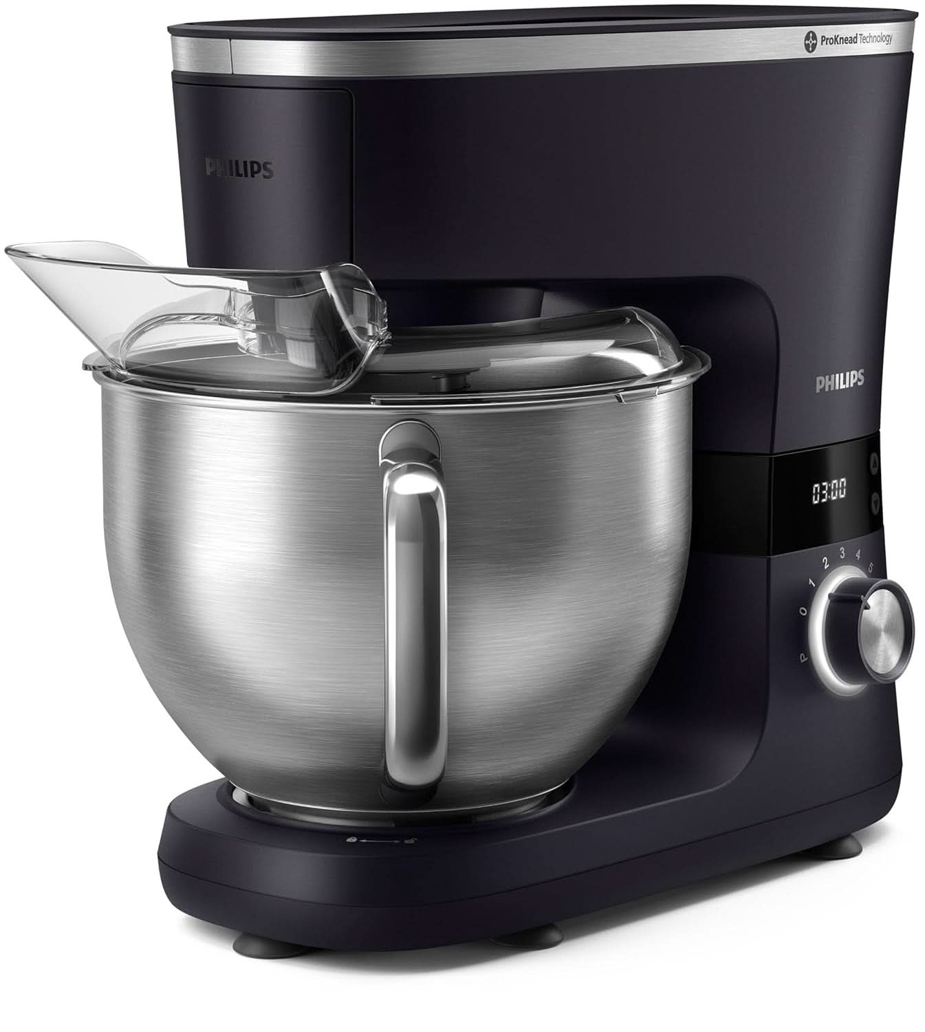 Philips 7000 Series Küchenmaschine - 5,5 Liter, 1000 Watt, 8 Geschwindigkeitsstufen, Proknead Technologie, Rezepte, LED Smart Timer, Knethaken, Schneebesen Und Rührbesen (HR7962/01) Mama si Copilul Naty Shop