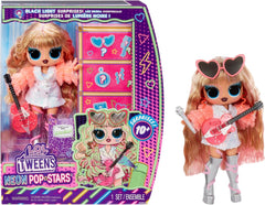 LOL Surprise! Tweens Neon Pop Stars - Thea Stars - 1 păpușă la modă, cu surprize cu iluminare din spate și peste 10 haine și accesorii Pop Star, inclusiv chitara ei roz aprins, cadou pentru copii cu vârsta de 4 ani și peste