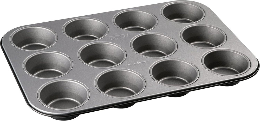 Zenker 12Er Muffinform Energy, Premium-Backform, Für Köstliche Kuchen, Verkürzt Die Backzeit Um Bis Zu 20% (Farbe: Silber/Anthrazit), Menge: 1 Stück, Hellgrau Und Dunkelgrau Formen und Bleche zum Backen Naty Shop