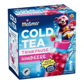 Meßmer Cold Tea Trinkpause Zmeură | Ceai de fructe, aromatizat natural, cu gust de zmeură | Ediție limitată | Pentru infuzie rece | 14 pliculețe piramidale