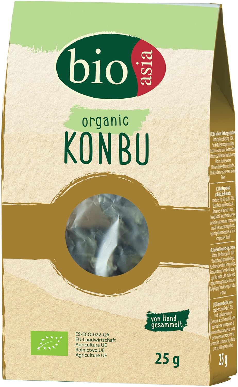 BIOASIA Bio Konbu, 100 % natürliche Algen, ideal zur Aromatisierung von Suppen, Brühen & Aufgüssen, 1 x 25 g