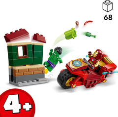 LEGO Marvel Iron Man mit Fahrrad und Hulk, Superhelden-Bauspielzeug für Kinder, Sammelset mit Fahrrad und Minifiguren, Geschenk für Mädchen und Jungen ab 4 Jahren 76287 Bausets Besuchen Sie den LEGO-Store