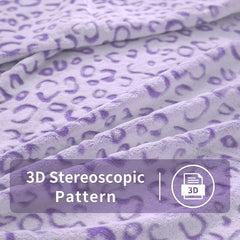 FY FIBER HOUSE Flanell-Fleece-Überwurf, Mikrofaserdecke mit 3D-Gepardendruck, 228 x 274 cm, lila Bettdecken und Steppdecken Naty Shop