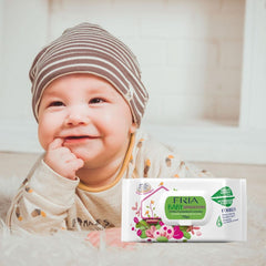 Fria Baby Sensation Tücher, mit hautberuhigender Sheabutter, dermatologisch getestet, Maxi-Sparpaket mit 840 Naty Shop Baby-Feuchttüchern
