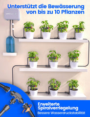 Automatisches WiFi-Innenbewässerungssystem – intelligentes Tropfbewässerungssystem mit App-Steuerung, Bewässerungscomputer für 10 Zimmerpflanzen, Urlaubsbewässerung und Pflanzenbewässerung (grau)