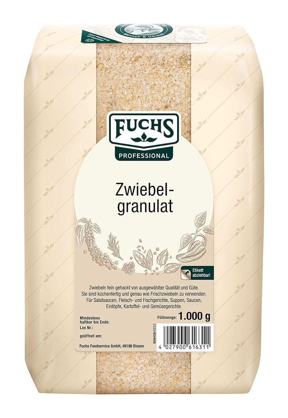 Fuchs Profi Zwiebelgranulat, 1 kg Gewürze Naty Shop