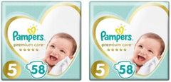 Pampers Windeln Größe 5 (11-16 kg), Premium-Pflegewindeln, 58 Stück, optimaler Komfort und Schutz für empfindliche Haut von Pampers