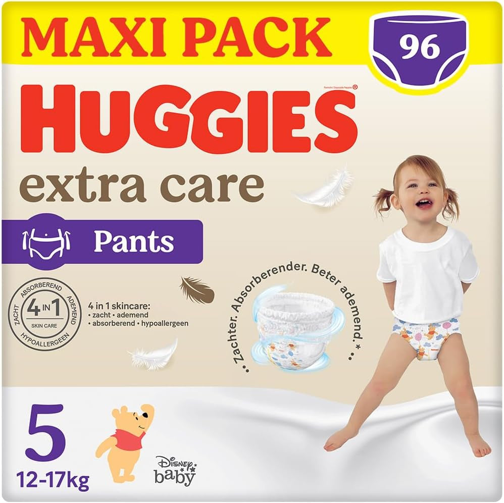 Huggies Extra Care Windeln, Größe 5 (12-17 kg), Disney-Design, 96 Stück