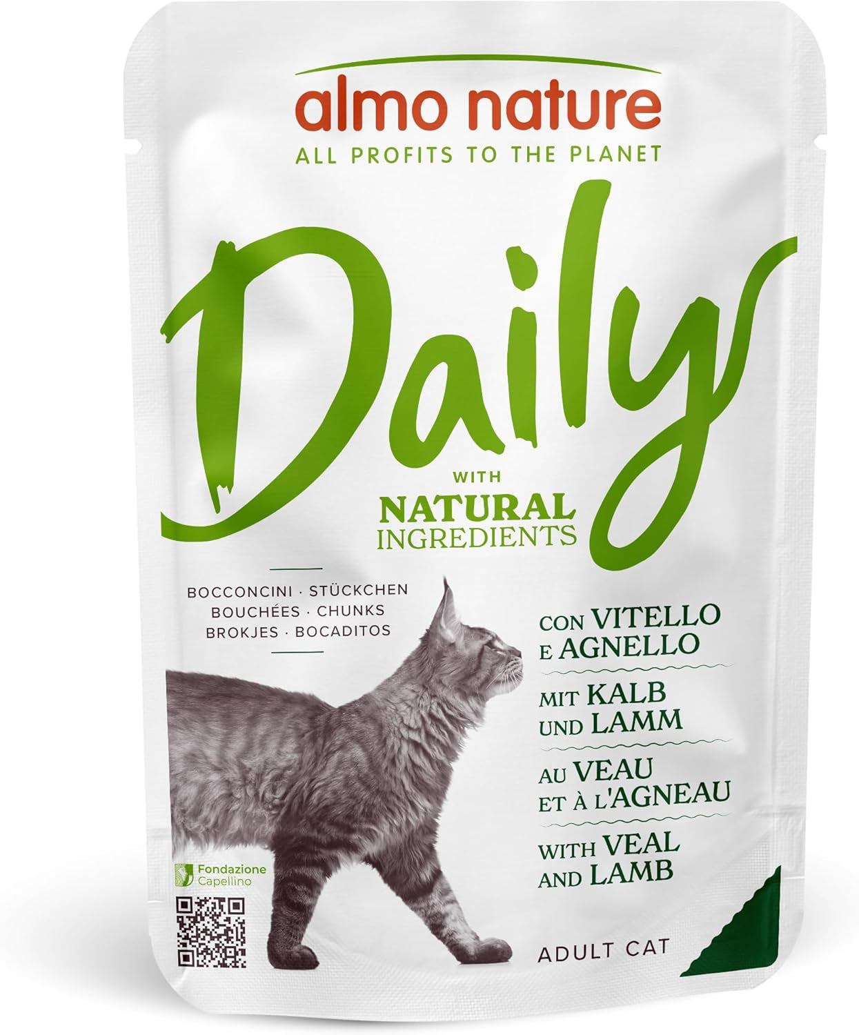 Almo Nature Daily Cat Food With Chicken And Salmon hrană completă pentru pisici adulte,hrană umedă- 30Pack (30 X 70 G)