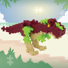 Plus-Plus 7266 Geniales Konstruktionsspielzeug, Dinosaurier-Mix, Bundle aus 4 verschiedenen Kreativ-Bausteinen Tubes inkl. Bauplatte, 400 Teile, Mischfarben