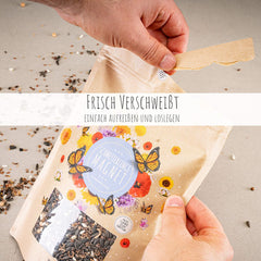 100g Schmetterlingssamen für eine bunte Blumenwiese – Bunte und nektarreiche Wildblumensamenmischung für Schmetterlinge