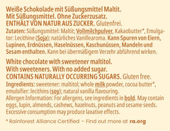 frankonia SCHOKOLADE OHNE ZUCKERZUSATZ Glutenfreie weiße Schokolade, 80 g