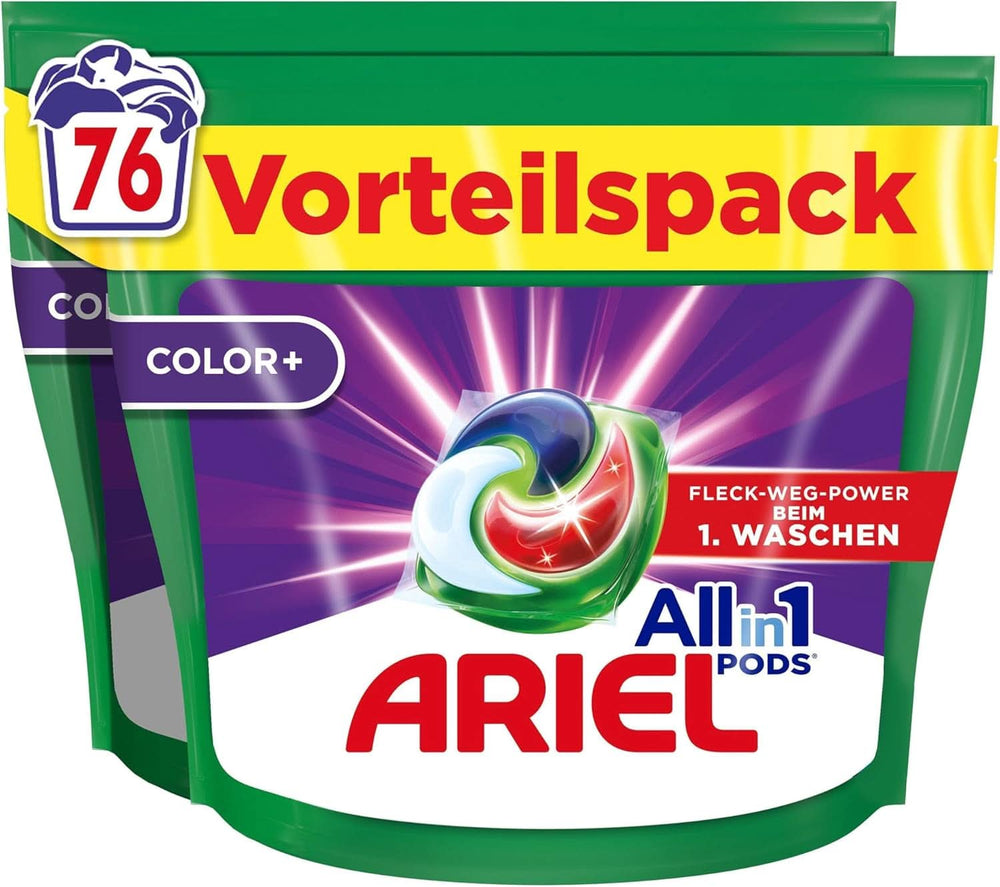 Waschmittel Ariel PODS All-In-1, 76 Waschgänge, Colorwaschmittel, helle Reinigung, Waschmittel Naty Shop 76 Kapseln, neues Modell