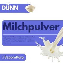 SaporePuro Magermilch 1 kg – Glutenfrei mit hoher Löslichkeit