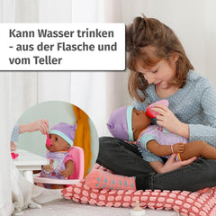 BABY Born Eva 43Cm, păpușă cu 10 funcții și accesorii, pentru copii de la 3 ani, funcționează fără baterie, păpușă mare 43Cm, 836408 Zapf Creation Papusi Naty Shop