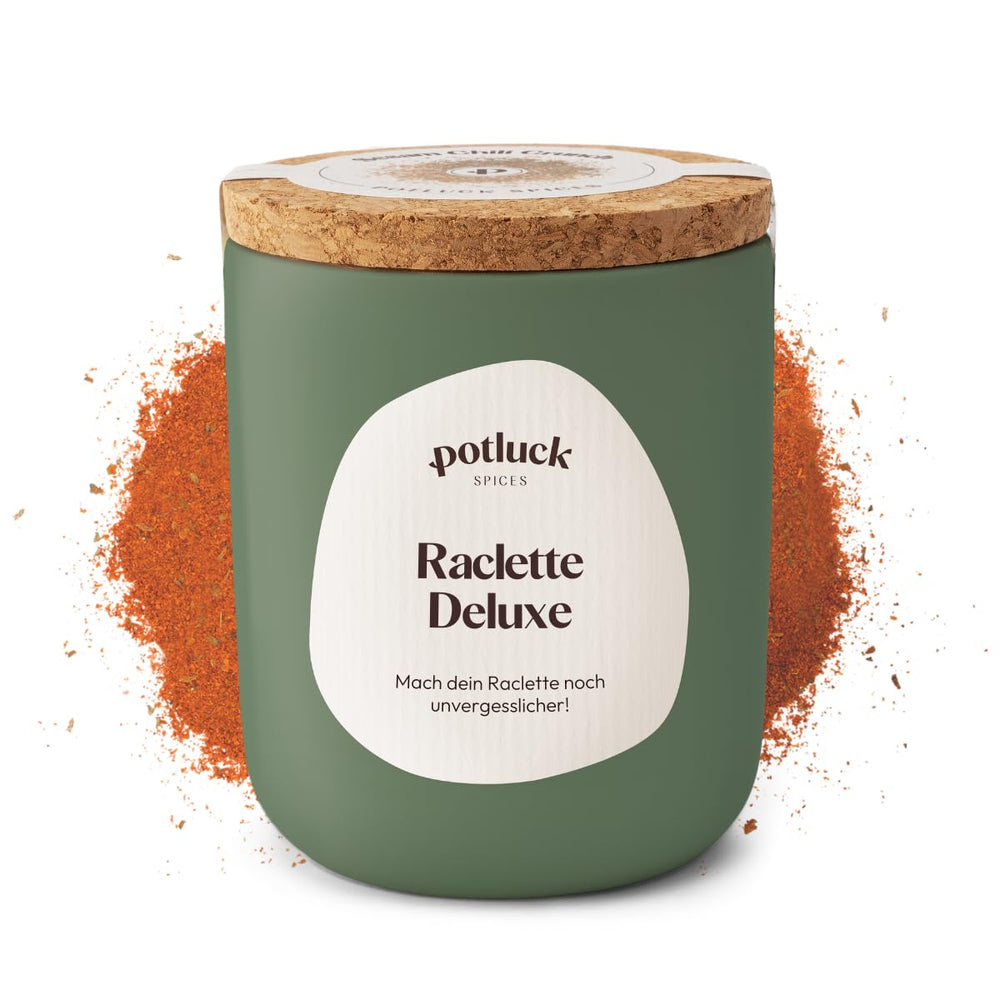 Potluck | Raclette-Gewürz | Würzmischung im Keramiktopf | 70g | Vegan, glutenfrei und mit natürlichen Zutaten
