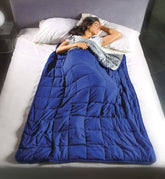 Kanguru Calmya, Gewichtsdecke 10,5 kg, Hilft Ihnen, besser einzuschlafen und zu schlafen, Geeignet für Personen mit einem Körpergewicht von mehr als 90 kg Bettdecken und Steppdecken Naty Shop Blau/Grau 10,5 kg 120X180