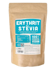 Erythrit + Stevia Natürlicher Zuckerersatz ohne Kalorien 1:1, 1 kg Süßstoffe Naty Shop