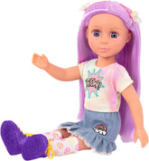 Glitter Girls - Luma - 36 cm Bewegliche Modepuppe - Lila Haare & einzigartige lila Augen - Haarverlängerung, Schleife, Clips & buntes Outfit - 36 cm Puppen & Zubehör - 3 Jahre +