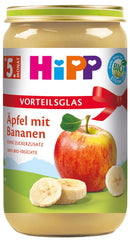Äpfel mit Bananen und HiPP Bio-Früchten (6 x 250g), ab 5 Monaten, ohne Zuckerzusatz, 100 % Frucht, beste Bio-Qualität
