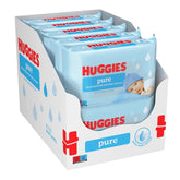 Huggies Pure Baby-Feuchttücher, 18er-Pack (insgesamt 1008 Tücher) – 99 % reines Wasser – parfümfrei für sanfte Reinigung und Schutz – natürliche Tücher