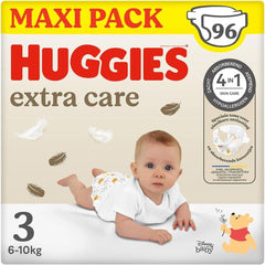 Huggies Extra Care Windeln, Größe 3 (4-9 kg), 96 Stück, Mutter und Kind Naty Shop