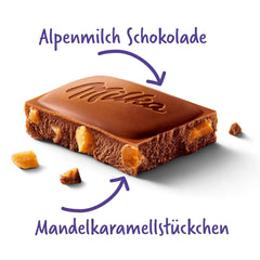 & Daim 1 x 100g I Alpenmilchschokolade I mit Karamellstückchen und Mandeln I 100 % Alpenmilchschokolade I Tafelschokolade mit Daim (4er Pack)