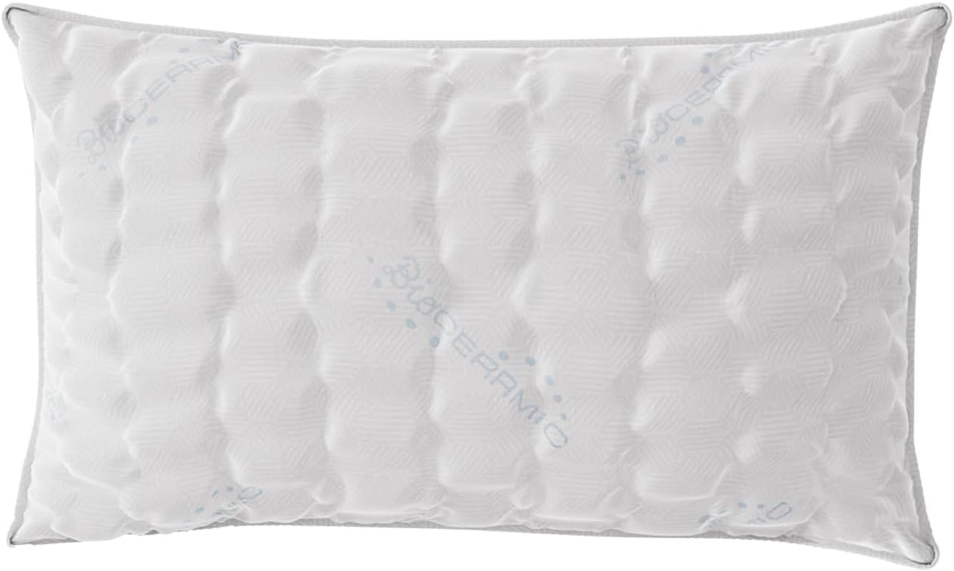 Lenjerie de pat italiană MB Home Italia, pernă, bioceramică, gri deschis, 45 x 75 cm Perne standard Naty Shop Bioceramică