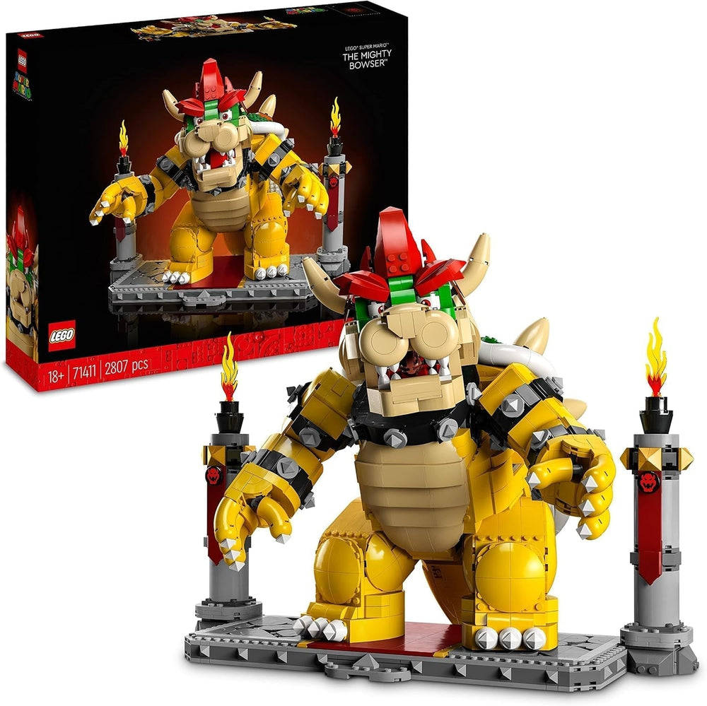LEGO Super Mario The Mighty Bowser 3D-Modellbausatz, großes bewegliches Sammelfigurenset, einschließlich Duellplattform, Fan-Geschenkidee, Ausstellungsraumdekoration, 71411 Bausätze Besuchen Sie den LEGO-Store Singur