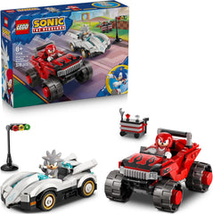 LEGO Sonic the Hedgehog Silvers Auto Vs. Knuckles' Monstertruck – Kinderspielzeug mit 2 Flitzern und 2 Minifiguren – Geschenk für Jungen und Mädchen ab 8 Jahren – Sonic Fanartikel für Gamer – 77118