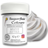 Colorant alimentar Sugarflair Max Concentrated White Extra, colorant alimentar foarte concentrat pentru marțipan și fondant, colorant pastă Max Concentrate - 42 g