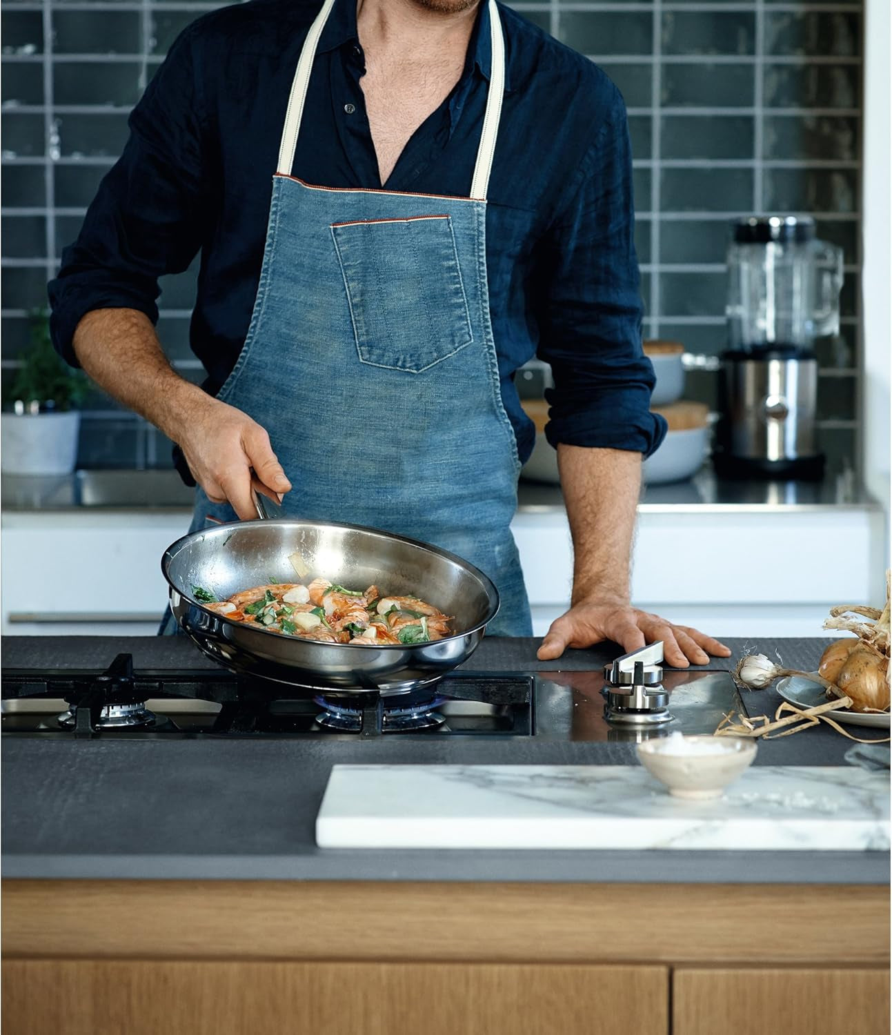 WMF Profi tigaie 28 cm, inducție, tigaie din oțel inoxidabil, neacoperită, rezistentă la cuptor Oale si Tigai Naty Shop