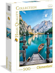 Clementoni 35039 Braies Lake - Puzzle 500 piese de la 9 ani, Puzzle colorat pentru adulți cu culori îndrăznețe, Joc de îndemânare pentru întreaga familie, Idee frumoasă de cadou Puzzle Naty Shop Titlu implicit