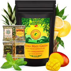 Set ceai Yerba Mate ● Ceai Mate Mango Tropicales 500G ● Set ceai Mate 4X25G ● Ceai Mate cu fructe ● Ceai Yerba Mate cu mango, ananas, lămâie