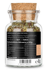 Ankerkraut-Pizza, für original italienischen Geschmack, wie aus dem Steinofen, auch für Pasta, Tomaten-Mozzarella und viele andere Gerichte, 45 g im Korkglas