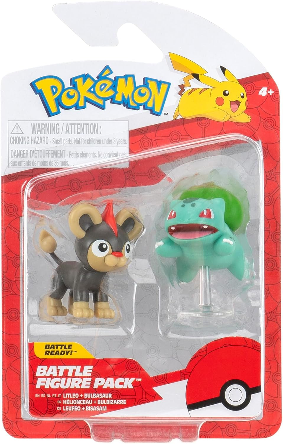 Pokémon PKW3583 – Kampffiguren-Paket – Leufeo & Bisasam, detaillierte offizielle Figuren, jeweils 5 cm. Actionfiguren Naty Shop Standardtitel