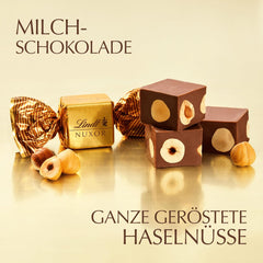 Lindt-Schokolade | NUXOR Milchschokolade-Beutel | 103g | Cremige Gianduja-Milchschokoladenwürfel mit gerösteten Haselnüssen | Schokoladengeschenk