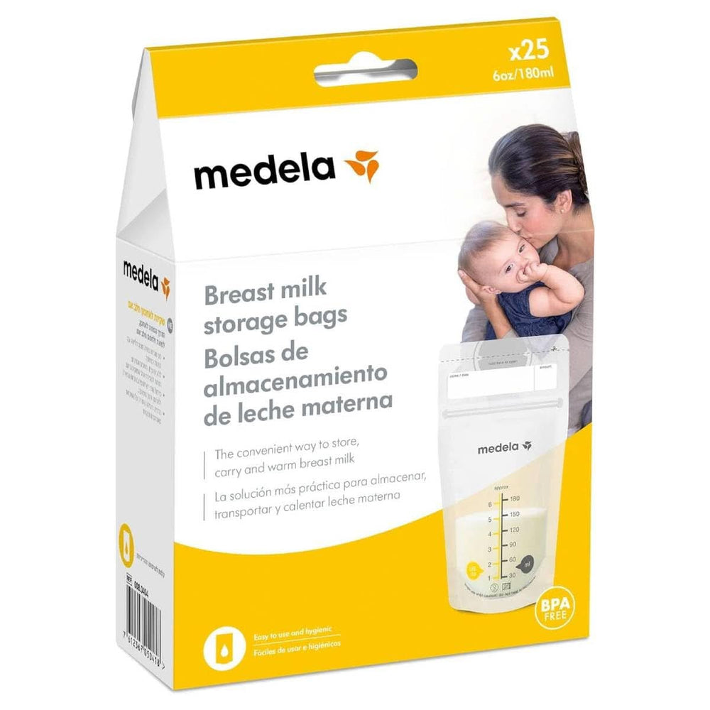 Medela Muttermilch-Aufbewahrungsbeutel 25 Stück, ca. 200 ml, weiß (spanische Version) Zubehör Essen und Stillen Baby Naty Shop 25 Beutel