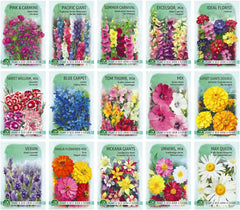 Nojus Blumensamen-Set – 15 Packungen Blumensamen – Gartenblumensamen – bunte Pflanzensamen – Wildblumensamen – 15 Sorten Blumensamen – ideales Blumensamen-Geschenk