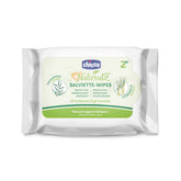 Chicco NaturalZ schützende Feuchttücher, 20 Stück. Natürlicher Sommerschutz mit Zitronengras und Eukalyptus, Tages- und Nachtschutz.