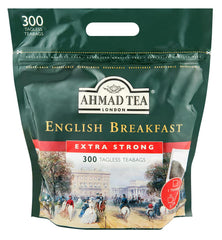 Ahmad Tea - English Breakfast - Ceai negru pentru micul dejun - Ceai Assam & Ceylon - Pliculețe de ceai englezesc fără bandă, cu 2 g de ceai per porție - Pachet mare cu 300 de pliculețe de ceai (pachet cu 2)
