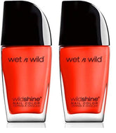 Wild Shine Nagellack, formaldehyd-, toluol- und phthalatfreier Nagellack, lang anhaltende, schnell trocknende Formel, Heatwave (2er-Pack)