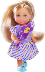 Simba Evi Love Flowers, 2-fach sortiert, es wird nur EIN Artikel geliefert, Puppe in einem süßen Blumenkleid mit Blume, 12cm Spielpuppe, ab 3 Jahren
