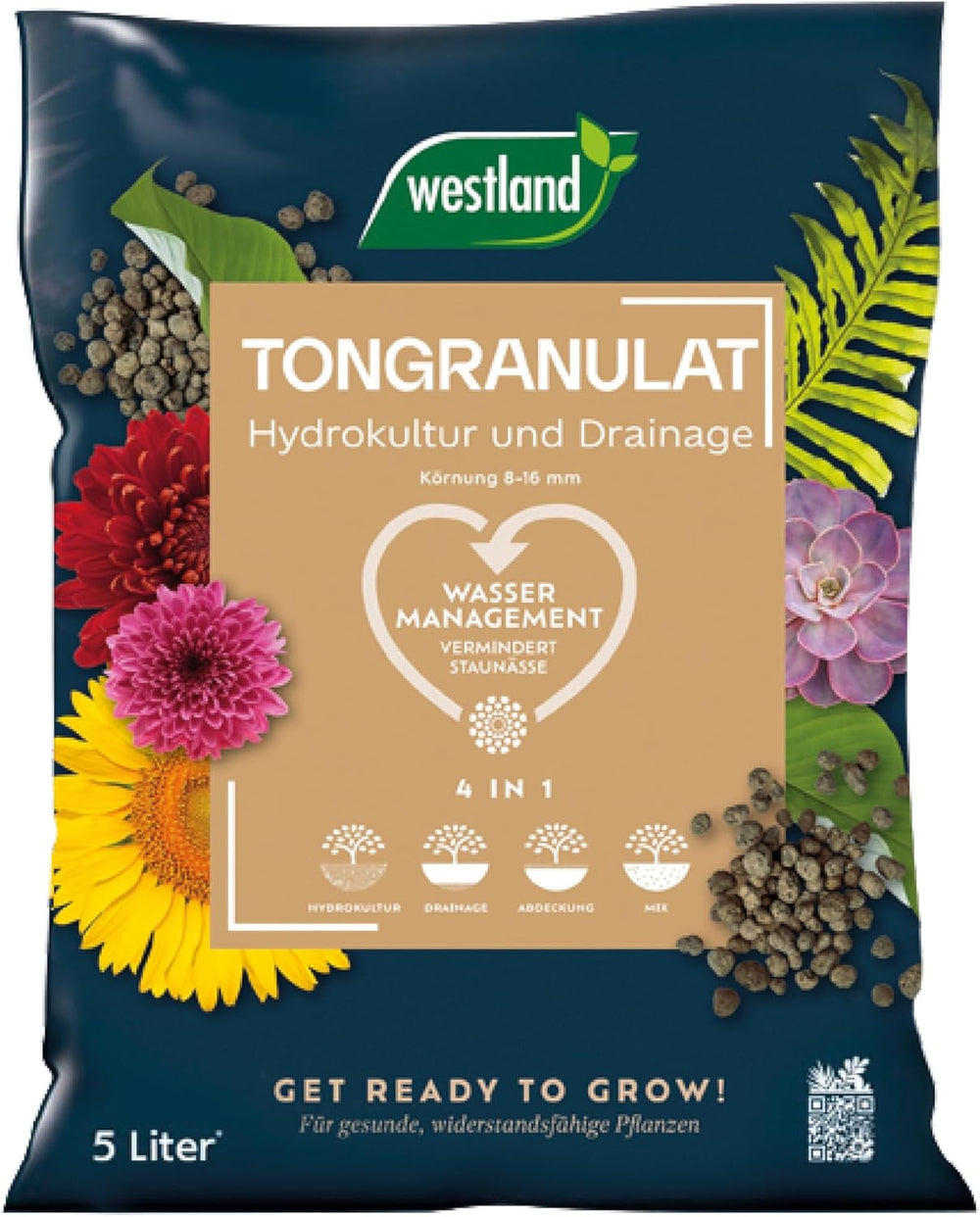 Westland Tongranulat, 5 l – Granulat für Pflanzen, ideal für Hydrokulturen, Drainagesubstrat ohne chemische Zusätze, für den Innen- und Außenbereich