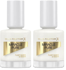 Max Factor Miracle Pure Nail Colour, nuanța 155 Coconut Milk, ojă vegană, de lungă durată, uscare rapidă, 12 ml (pachet de 2)