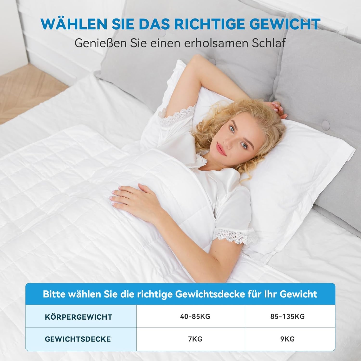 Pătură ponderată 7Kg 135X200Cm, pătură ponderată fabricată din bumbac 100%, pătură ponderată pentru adulți pentru somn profund, pătură grea, pătură de terapie antistres, pătură de relaxare Paturi si Cuverturi Besuche den Autsel-Store