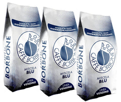 Caffé Borbone Venedig Blu 3 x 1000g din Italia | Cafea Borbone | Boabe întregi | 60% Arabica, 40% Robusta | + Produse de patiserie Jassas