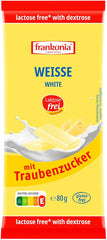 frankonia SCHOKOLADE Weiße Schokolade mit Dextrose, laktosefrei und glutenfrei, 80 g
